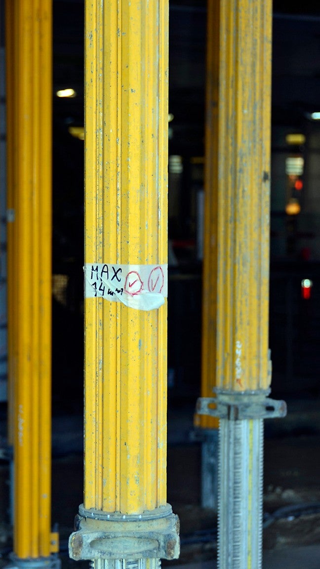 Integreret målebånd på MULTIPROP sikrer den nøjagtige og kontrollerede nedsænkning som projektet krævede