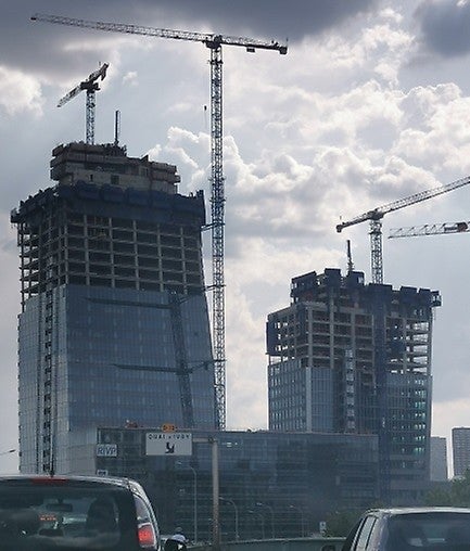 Les tours DUO, vue du périphérique extérieur, juin 2020