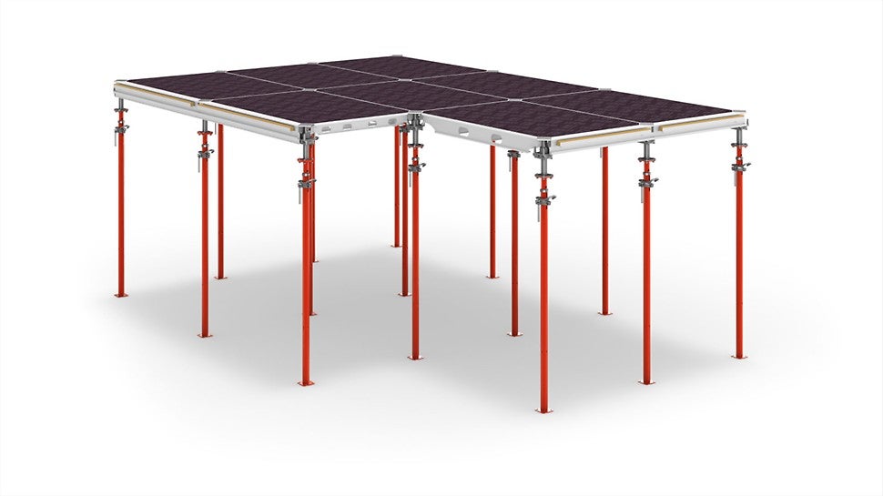 Prilikom izrade oplate ploča ALPHADECK neophodna su samo tri elementa: panel, padajuća glava i podupirač.