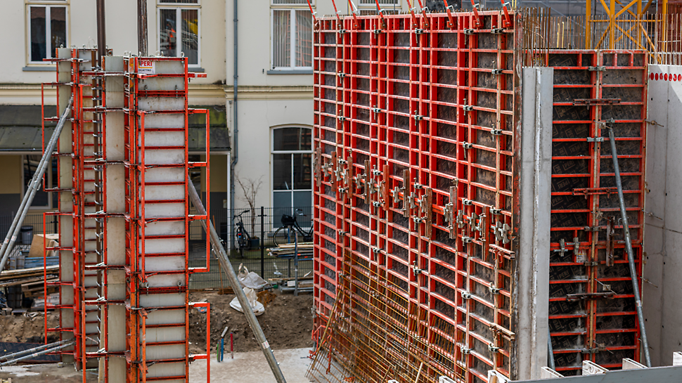 Voor de betonwerken zijn de TRIO en de QUATTRO bekisting van PERI gebruikt.