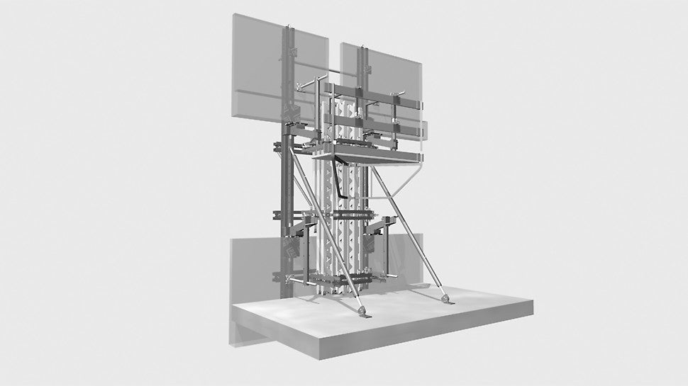 Die Fassadenschalung FTF ist eine flexibel einsetzbare Tragkonstruktion zur Herstellung von Gebäudefassaden mit Fertigteilen