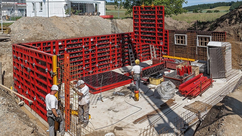 Wirtschaftlicher MAXIMO Einsatz im Wohnungsbau ohne Distanzrohre und Konen.
