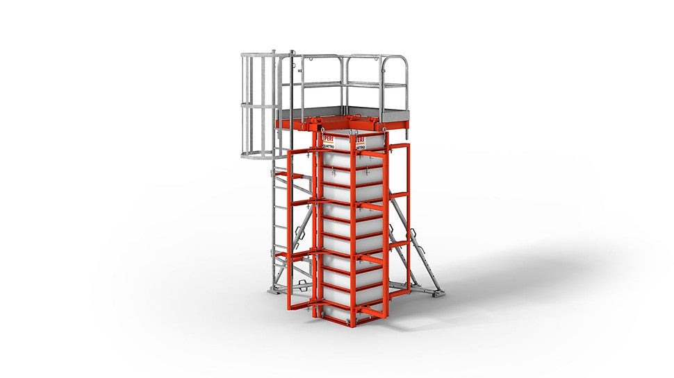 The column formwork which can be moved as a complete unit<br/>