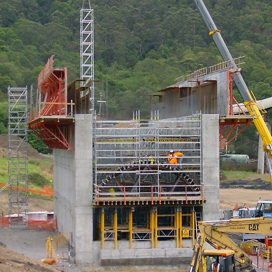 PERI TRIO &amp; CB240 plus special formwork for acrched soffit.