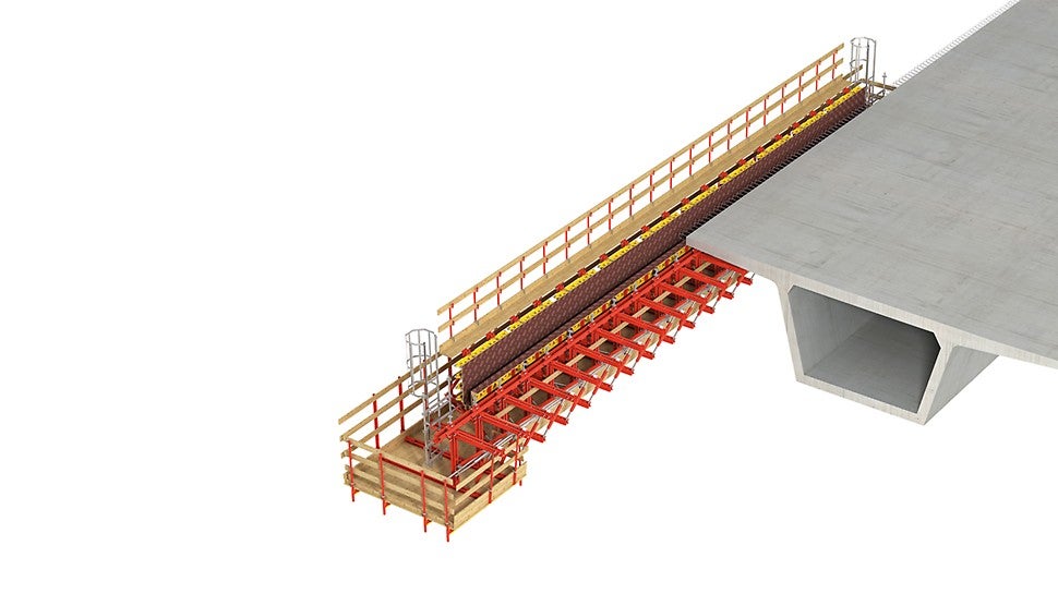 应在桥面间的边缘处，浇筑或修复边梁系统。