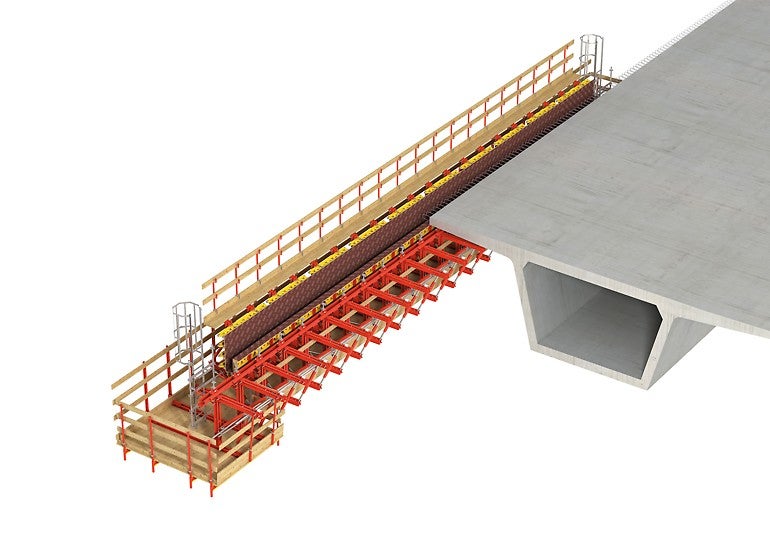 Die VARIOKIT Gesimskappenbahn zur Herstellung oder Sanierung von Gesimskappen am Brückenrand und zwischen Überbauten <br/>