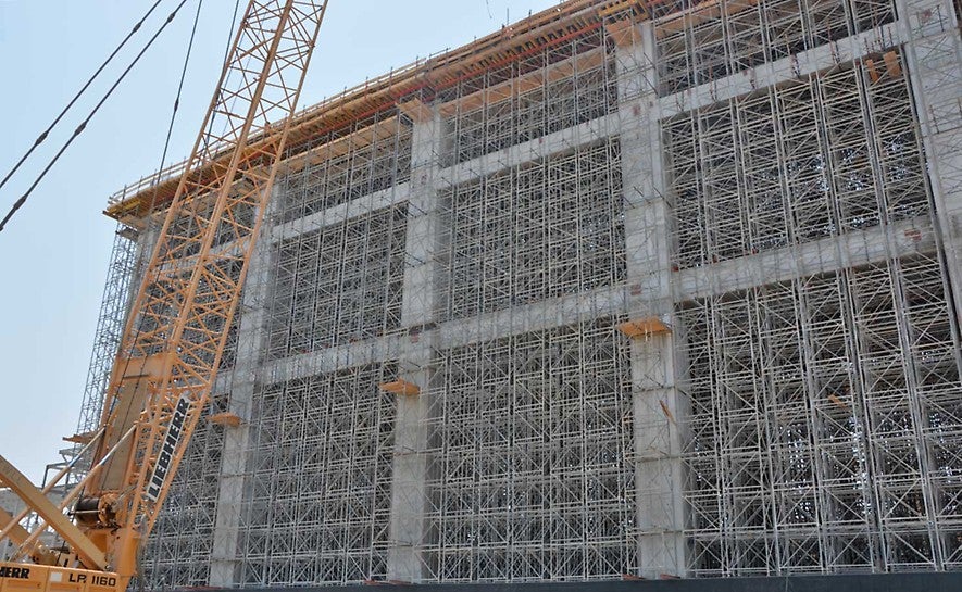 2m x 2m columns with a 2m slab thickness at 31m high