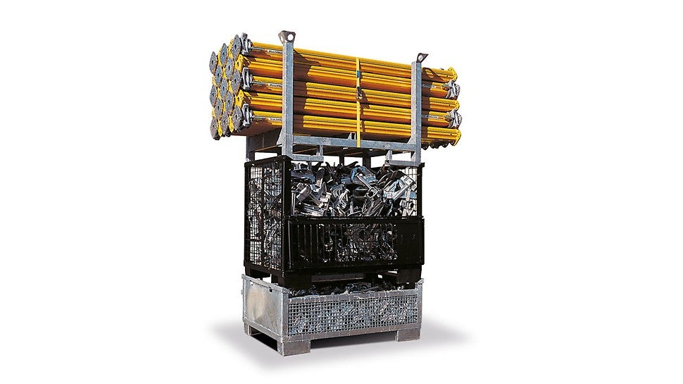 Verschiedene Transporthilfen in Kombination für einen schnellen und sicheren Transport von ungleichem Material<br/>