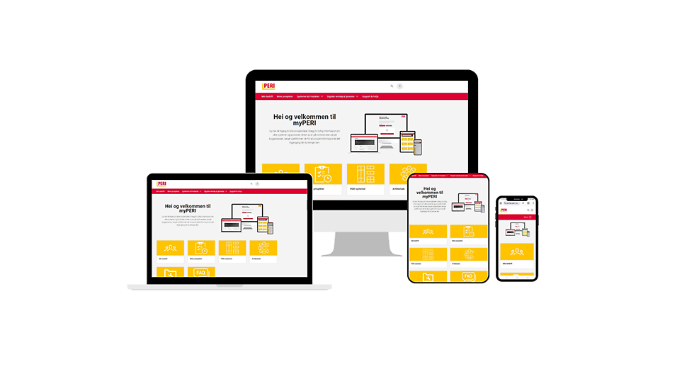 myPERI kundeportal - Tilgjengelig på tvers av plattformer<br/>