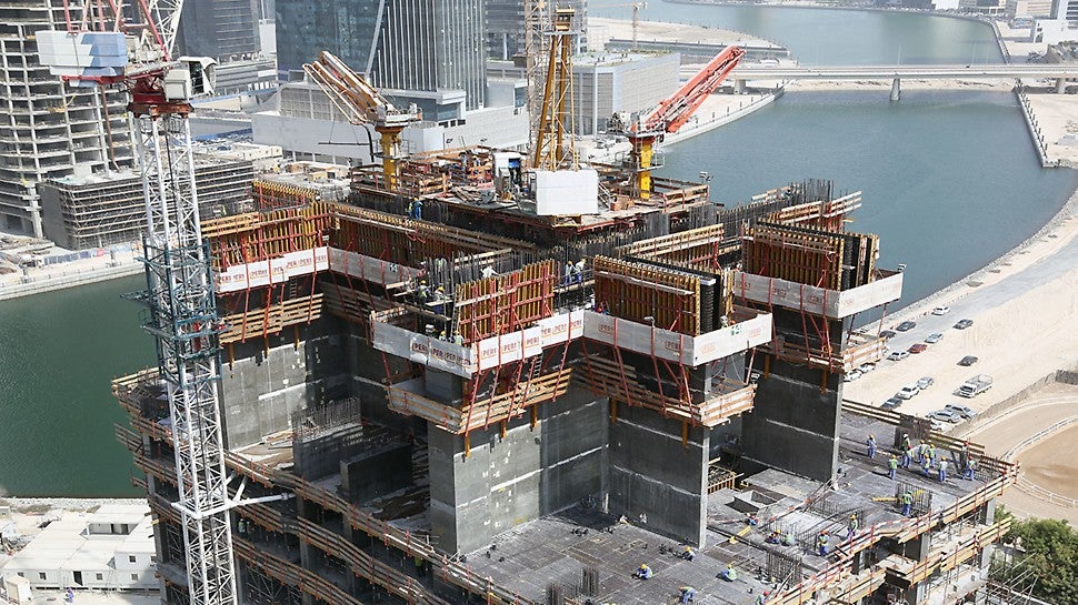 Habtoor Residences project using PERI ACS Automatic Climbing System