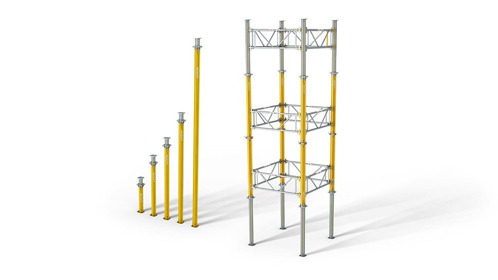 Used as a cost-saving lightweight individual prop and cost-effective shoring tower<br/>