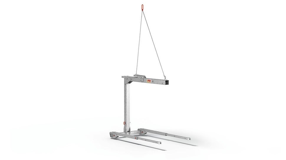 Die Umsetzgabel dient der schnellen Umsetzung von Deckentischen bis zu einer Länge von 8 m mit dem Kran<br/>