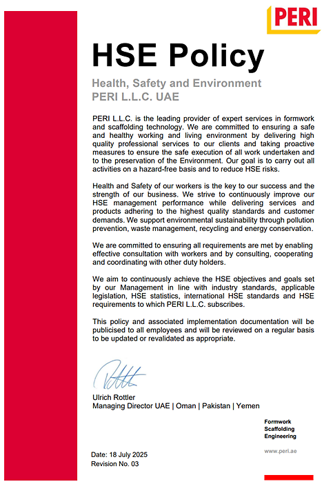 PERI HSE Policy Rev. 03