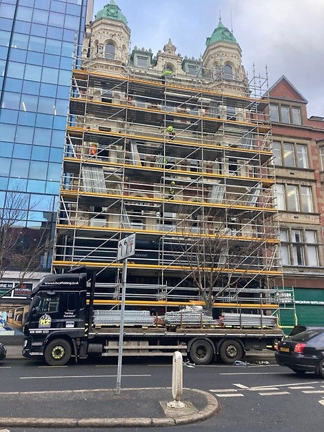 The entire build of the scaffolding solution was completed in just five days with 42 tonnes of PERI UP Flex erected over the course of the project. 