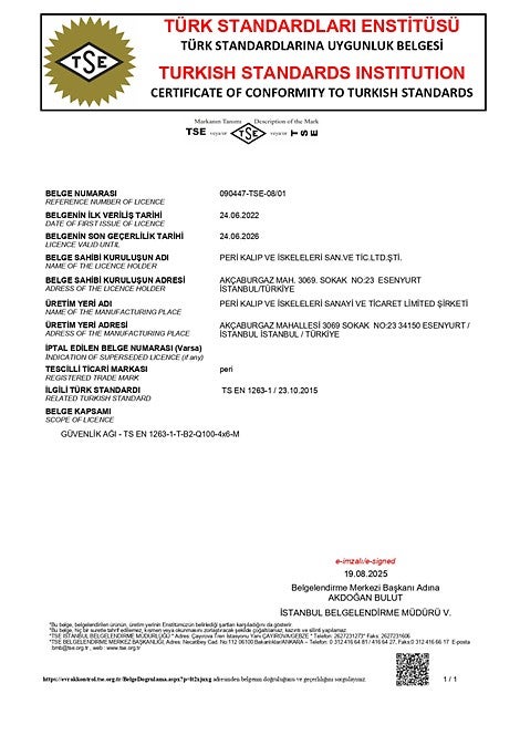 TS EN 1263-1 Güvenlik Ağları