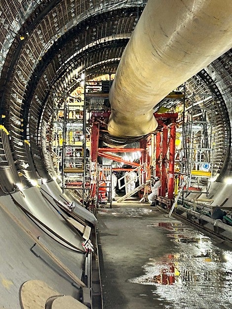 Our Tunnel Traveller in action on site at Hinkley Point C.