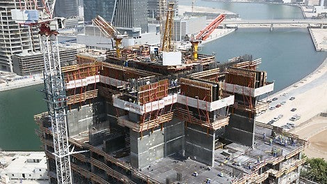 Habtoor Residences project using PERI ACS Automatic Climbing System