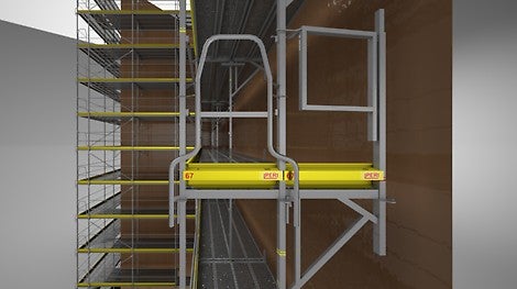 Scaffmax ermöglicht Ihnen, auch komplexe, verschachtelte Gebäudeformen und Fassaden einzurüsten.