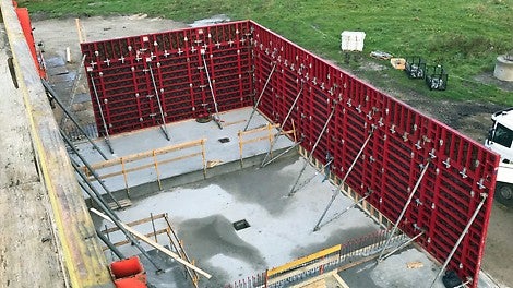 Kontorbygning støbes i MAXIMO, der efterlader flot aftryk på synlige vægge.