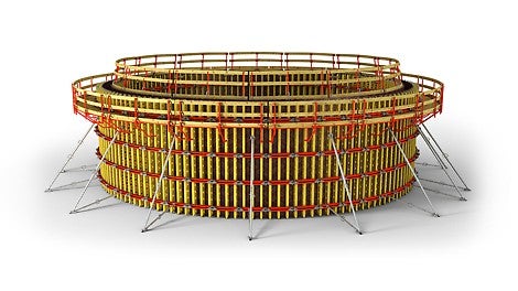 Armature economiche senza tiranti, per qualsiasi raggio, anche con casseforme speciali<br/>