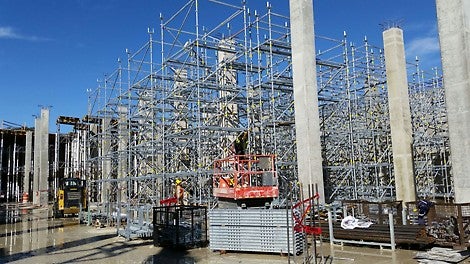 PERI UP Shoring Towers are fast to assemble and can be moved without a crane