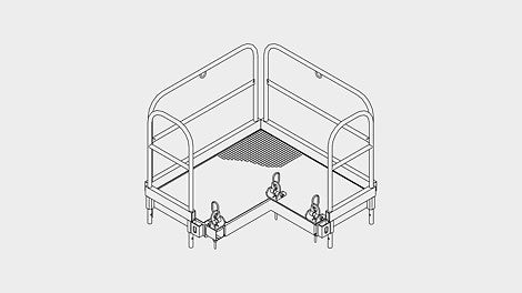 派利公司的混凝土浇筑平台可作为预组装件，运送至施工现场直接使用。