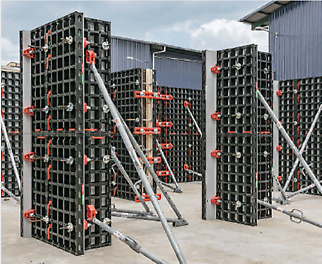 Le coffrage universel DUO utilisé pour les poteaux