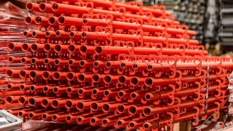 The shape of the rosett prevents the standards from rolling away and makes stacking very easy.