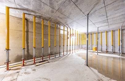 Durch die hohen Stiellasten der MULTIPROP Stützen werden weniger Einzelstützen pro m² benötigt.