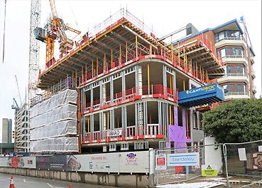 Riverside House is set to become a four-storey office block close to Manchester’s city centre. Brick, glass and architectural concrete have been carefully combined to achieve a balance between old and new.
