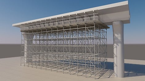 The PERI UP MD Shoring System is ideal for deep slabs and bridge deck construction with permissible load up to 100kN per leg.