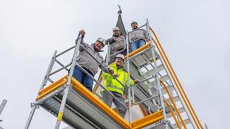 Das Gerüstbauteam um Firmeninhaber Georg Meyer und Gerüstbaumeister Florian Siemens ist vom PERI Gesamtpaket überzeugt.