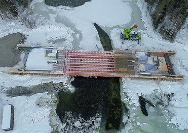 Fv251 Hellefossbrue<br/>VRB fagverksdrager og VST tunglasttårn