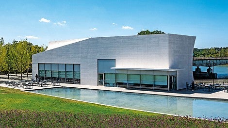 The extension consists of the Welcome Pavilion, the River Pavilion, and the Skylight Pavilion.<br/>(Photo: Cowles Graphic Design)