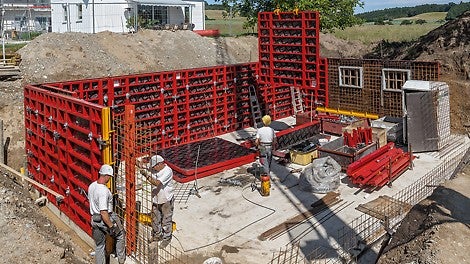 Wirtschaftlicher MAXIMO Einsatz im Wohnungsbau ohne Distanzrohre und Konen.