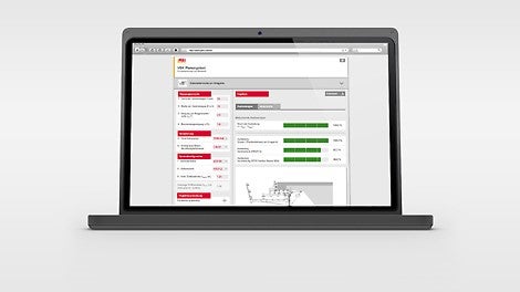Con lo strumento di progettazione VGK, gli utenti possono determinare in modo semplice, rapido e preciso l&#039;interasse ammissibile delle mensole leggere per cordoli VGK per diverse condizioni quadro