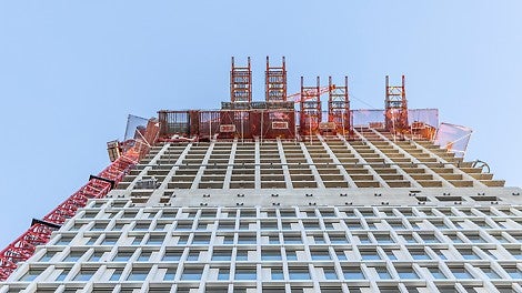 Eine der größten technischen Herausforderung beim Bau des neuen Towers stellte die Auskragung in rund 125 m Höhe dar.