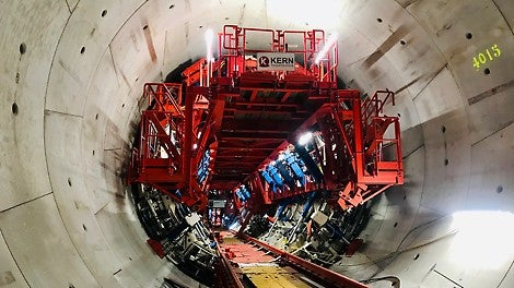 Complete pre-assembly of a secondary lining system, with detailed planning transportation and launch work method statement for complex projects.