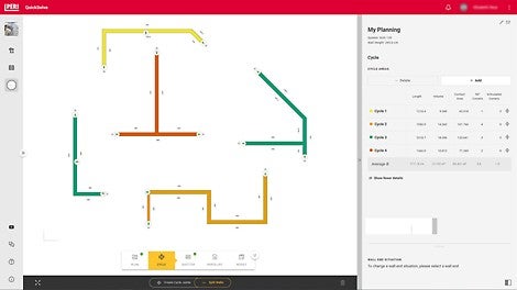 Nach der Eingabe weniger Informationen, wie Grundriss, Wandstärke und Taktlängen, erstellt das Tool automatisch Ihre Wandschalungsplanung in 3D. Sie können dabei bestimmen, ob Ihr eigener Materialbestand bei der Planung berücksichtigt werden soll. Stücklisten, Pläne und Screenshots der Lösung lassen sich einfach als PDF-Datei exportieren.