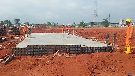 Vent scrubber concrete foundation