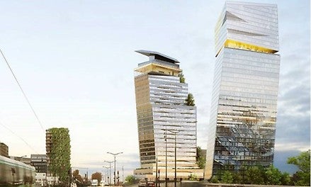 Projet des Tours DUO : vue du boulevard Jean Simon