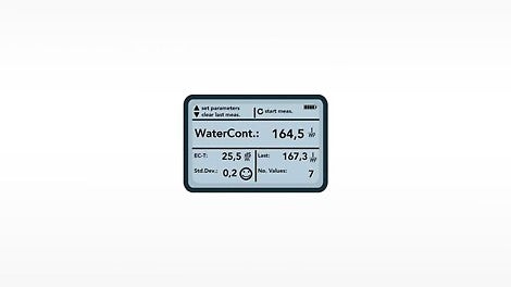 The handheld device shows the water content in the fresh concrete with an accuracy of +/- 3 l/m³. The actual w/c ratio can then simply be calculated on the basis of this water content and the cement content (specified in kg on the delivery note).