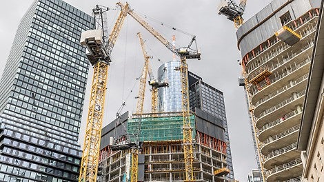 Four 233-m-high futuristic towers will soon soar high into the heart of Frankfurt’s skyline in keeping with the “FOUR” project’s slogan “Feel the City”.
