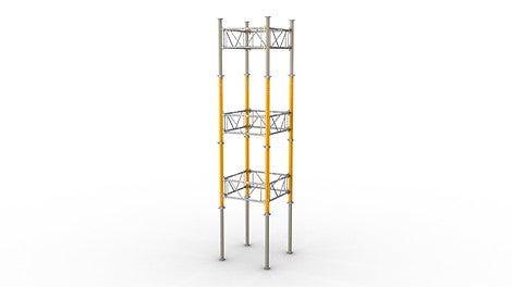 Die MULTIPROP ist eine besonders tragfähige und dennoch leichte Deckenstütze aus Aluminium, die einzeln oder in einem Stützturm verbaut eingesetzt werden kann<br/>