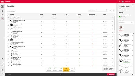 Multi Column Part List