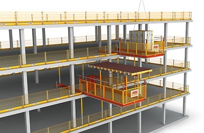 Kranversetzbare Ausfahrbühne zum Lagern und Umsetzen von Lasten