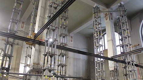 PERI UP HD-tuki sopii tuentoihin, joissa kuormat ovat todella suuria - erityisesti valmiisiin rakennuksiin, kuten Hakaniemen kauppahalli.