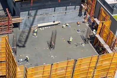 LPS mesh screens allow light and air into the structure while reducing wind loads and providing protection to the public below.