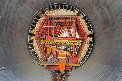 Hydraulic formwork used to form Shield Hall tunnel.