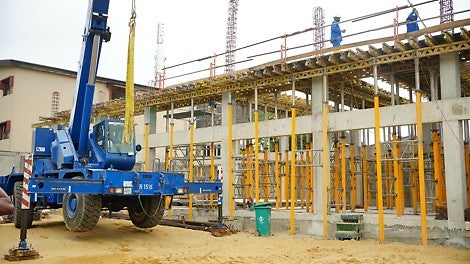 Construction of Marriot hotel Ikeja with the use of the PERI UP Scaffolding System
